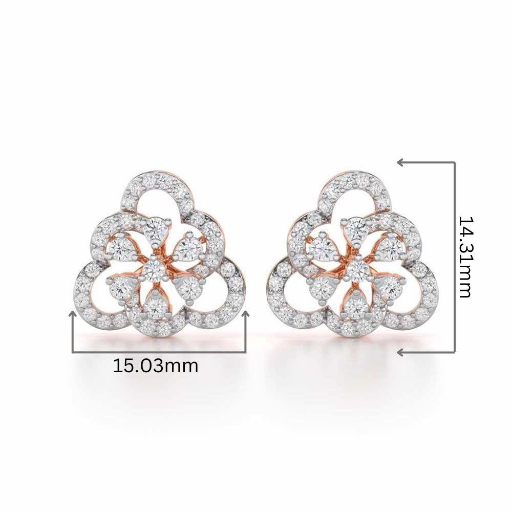 Posh Prism Silver Earrings - Rose Gold - Image 2