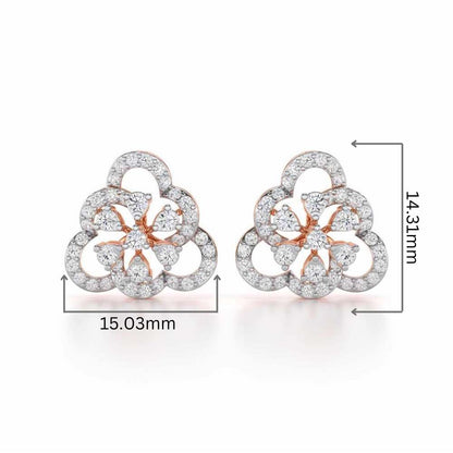 Posh Prism Silver Earrings - Rose Gold - Image 2
