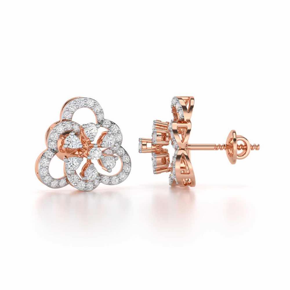 Posh Prism Silver Earrings - Rose Gold - Image 4