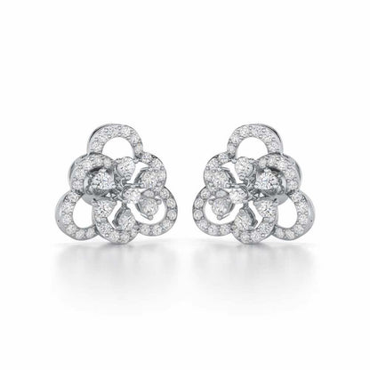 Posh Prism Silver Earrings - White Gold - Image 1