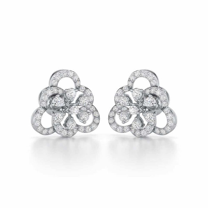 Posh Prism Silver Earrings - White Gold - Image 1