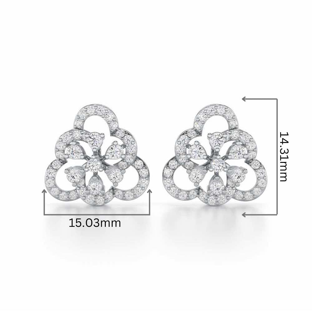 Posh Prism Silver Earrings - White Gold - Image 2