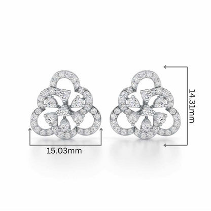 Posh Prism Silver Earrings - White Gold - Image 2