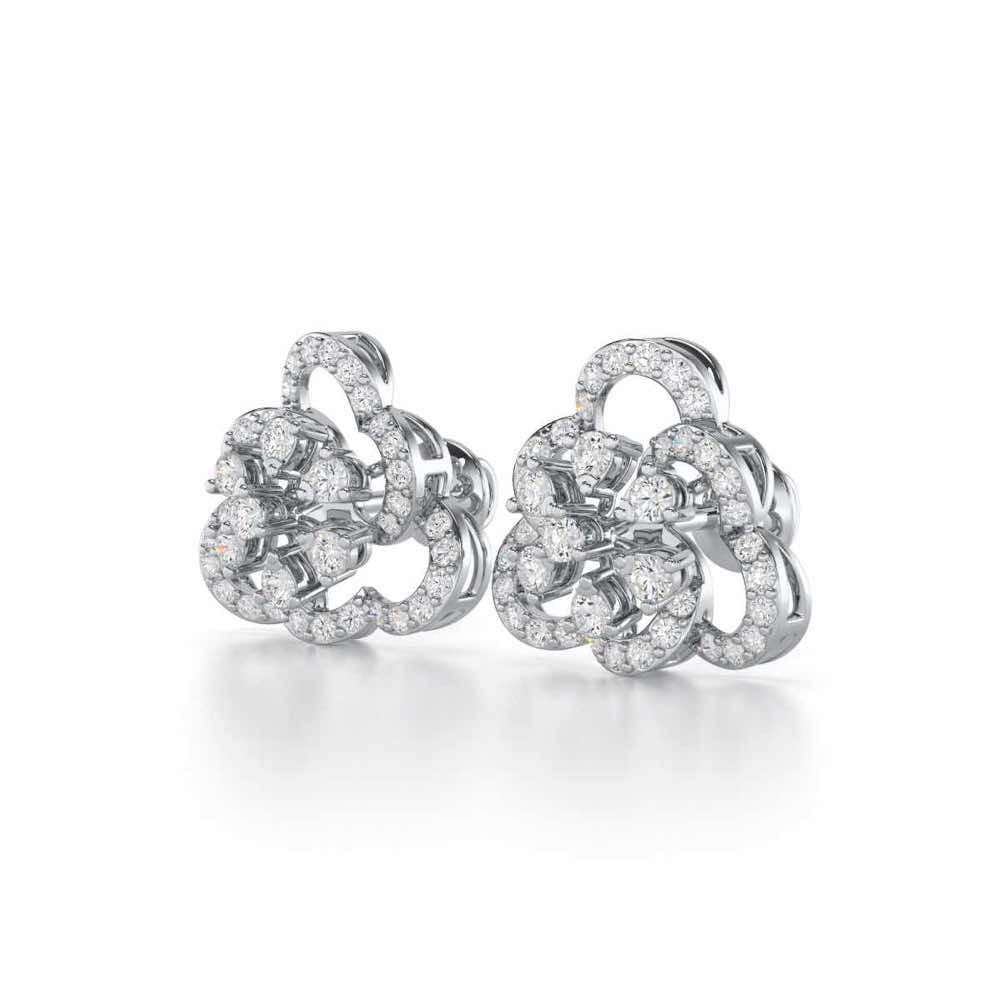 Posh Prism Silver Earrings - White Gold - Image 3