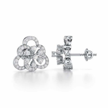 Posh Prism Silver Earrings - White Gold - Image 4