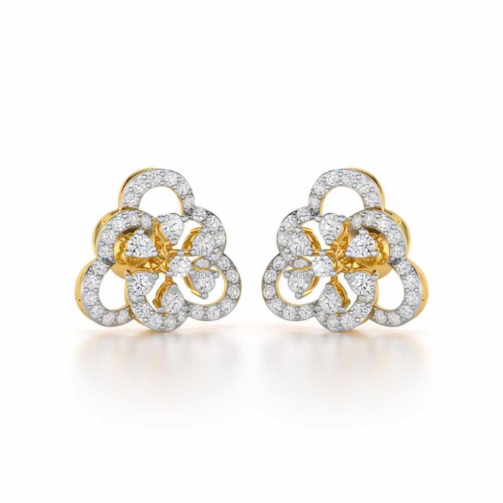 Posh Prism Silver Earrings - Yellow Gold - Image 1