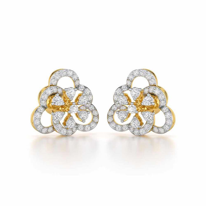 Posh Prism Silver Earrings - Yellow Gold - Image 1