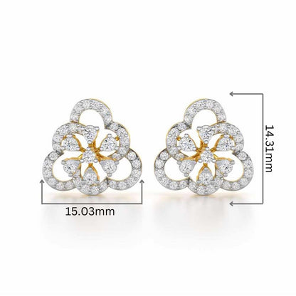 Posh Prism Silver Earrings - Yellow Gold - Image 2
