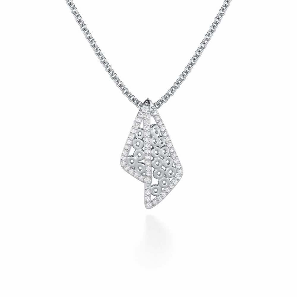 Pour Serenity Silver Pendant - White Gold - Image 1