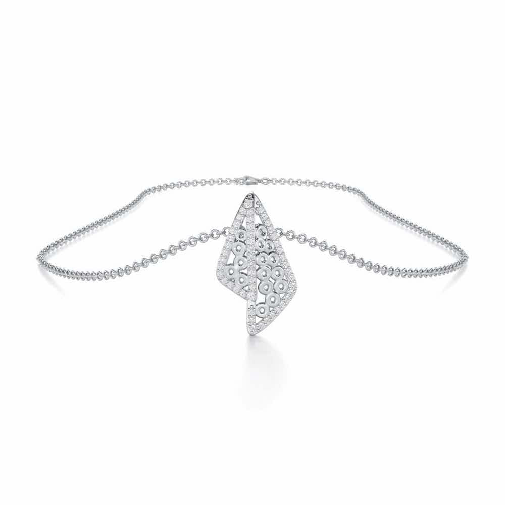 Pour Serenity Silver Pendant - White Gold - Image 3