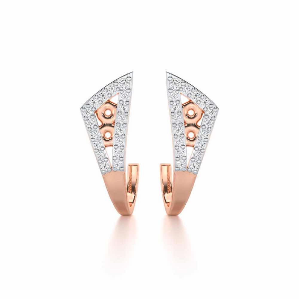 Pour Serenity Silver Stud Earrings - Rose Gold - Image 1
