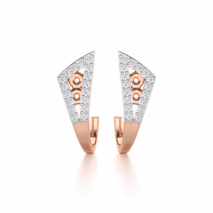 Pour Serenity Silver Stud Earrings - Rose Gold - Image 1