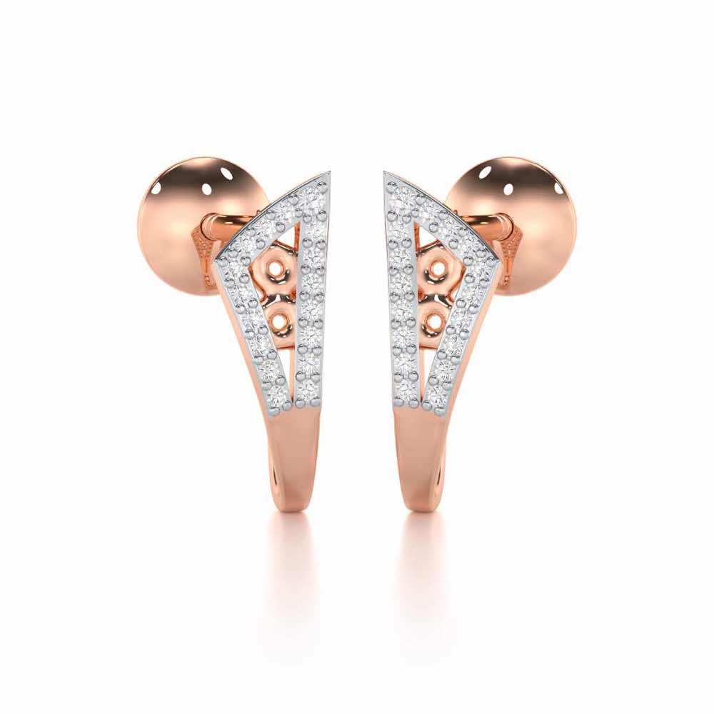Pour Serenity Silver Stud Earrings - Rose Gold - Image 2