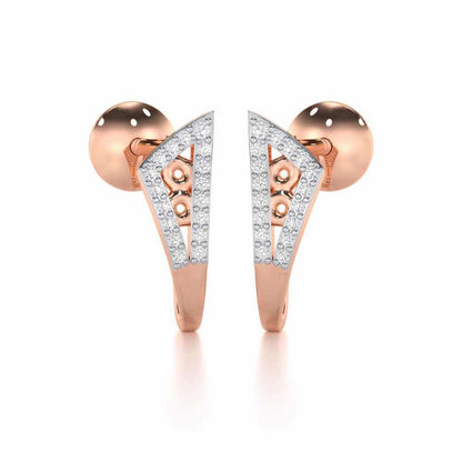 Pour Serenity Silver Stud Earrings - Rose Gold - Image 2