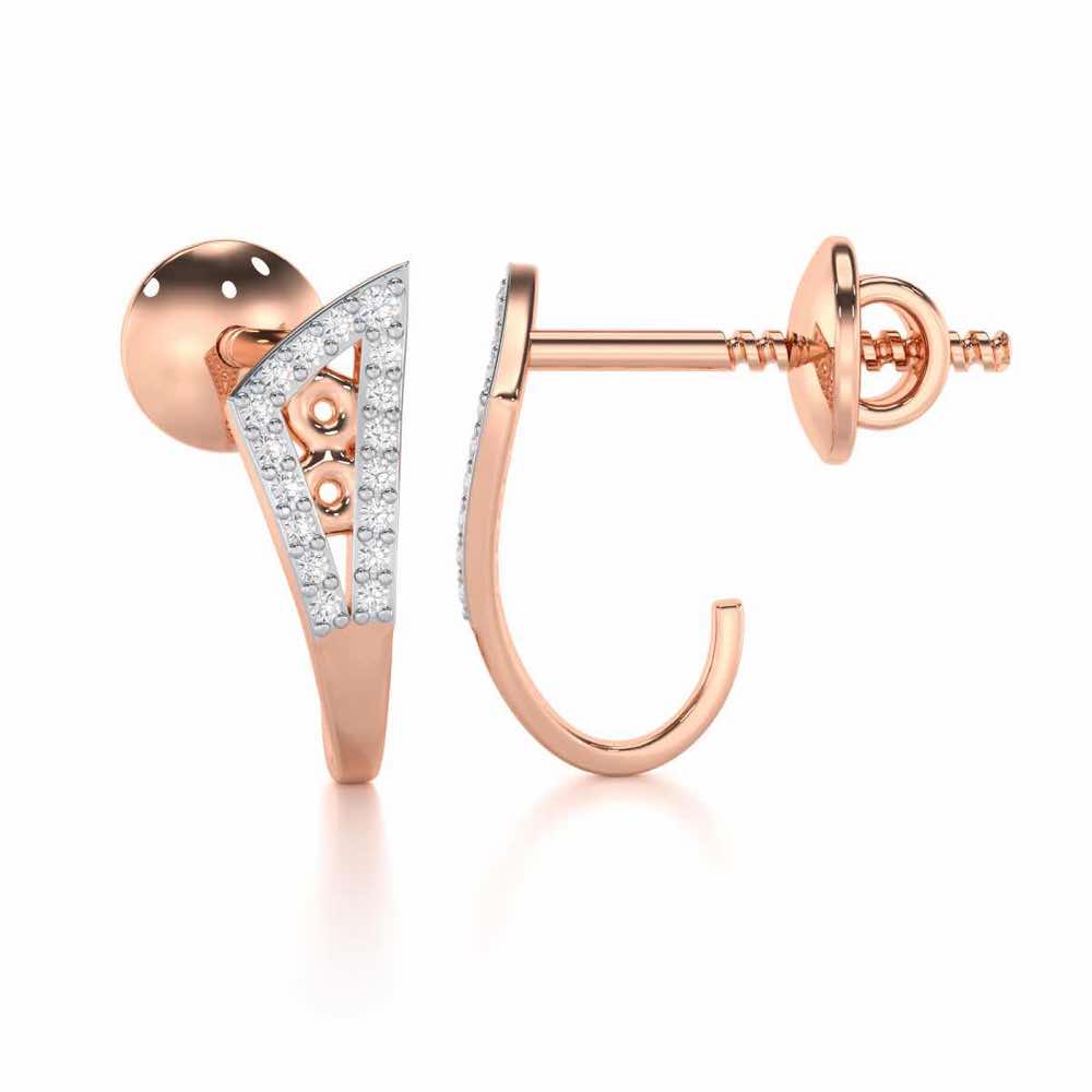Pour Serenity Silver Stud Earrings - Rose Gold - Image 4