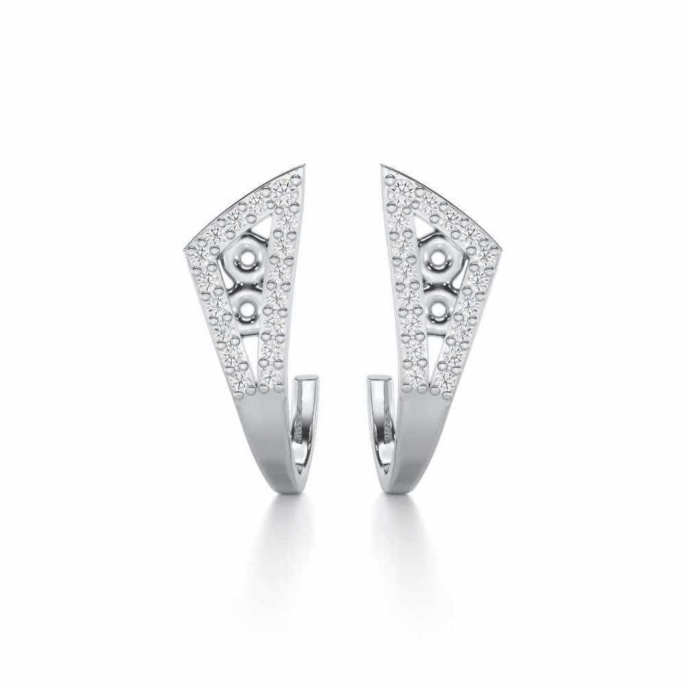 Pour Serenity Silver Stud Earrings - White Gold - Image 1