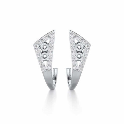 Pour Serenity Silver Stud Earrings - White Gold - Image 1