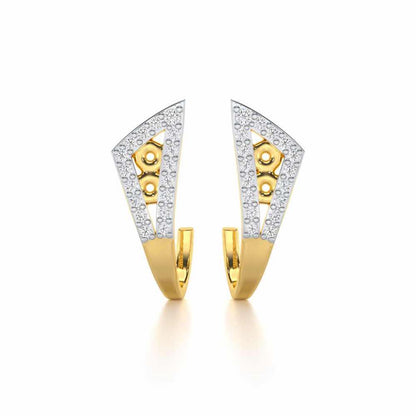 Pour Serenity Silver Stud Earrings - Yellow Gold - Image 1