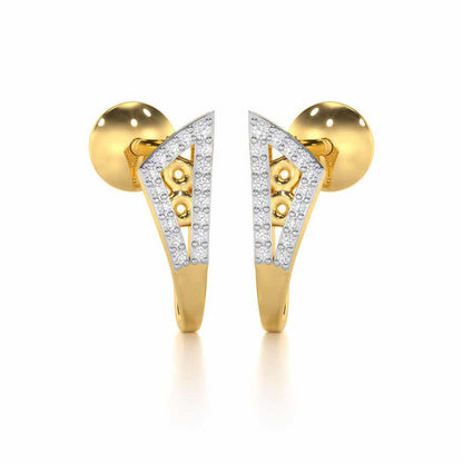Pour Serenity Silver Stud Earrings - Yellow Gold - Image 2