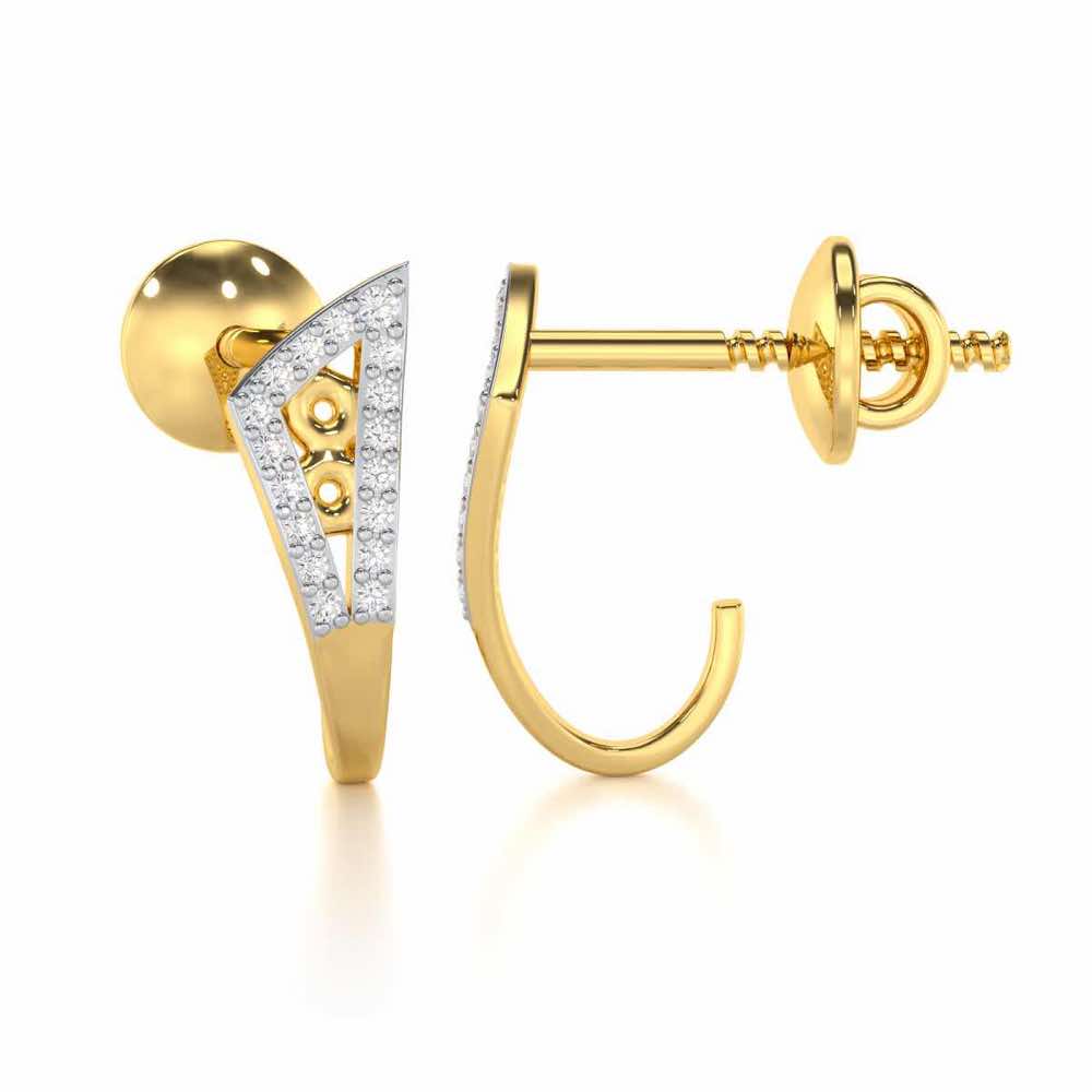 Pour Serenity Silver Stud Earrings - Yellow Gold - Image 4
