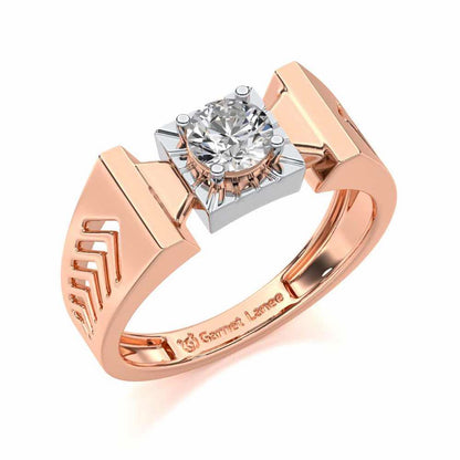 Prahalad Solitaire Ring For Men - Rose Gold - Image 1