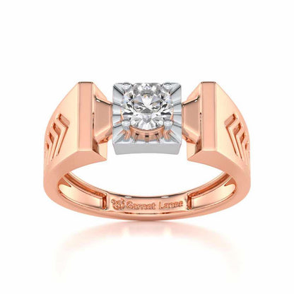 Prahalad Solitaire Ring For Men - Rose Gold - Image 2