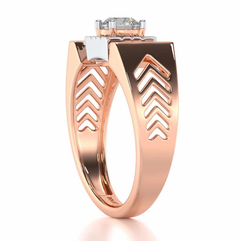 Prahalad Solitaire Ring For Men - Rose Gold - Image 4
