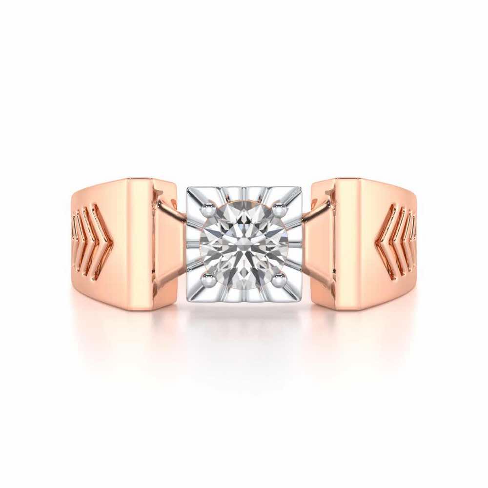 Prahalad Solitaire Ring For Men - Rose Gold - Image 5