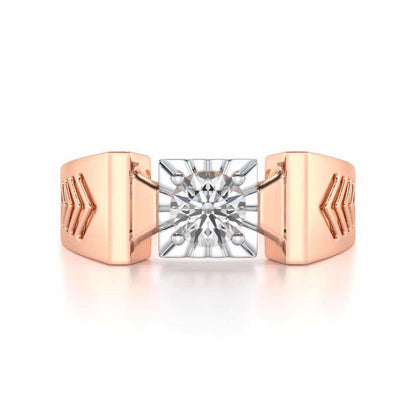 Prahalad Solitaire Ring For Men - Rose Gold - Image 5