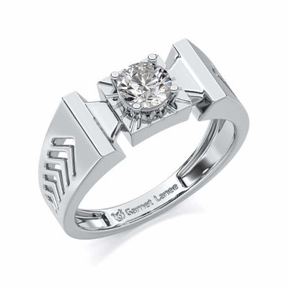 Prahalad Solitaire Ring For Men - White Gold - Image 1