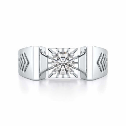 Prahalad Solitaire Ring For Men - White Gold - Image 5