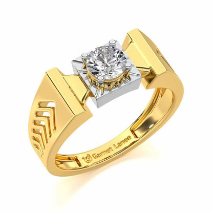 Prahalad Solitaire Ring For Men - Yellow Gold - Image 1