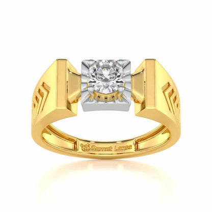 Prahalad Solitaire Ring For Men - Yellow Gold - Image 2