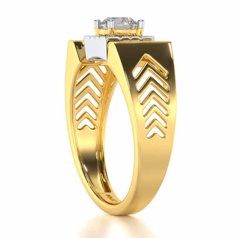 Prahalad Solitaire Ring For Men - Yellow Gold - Image 4