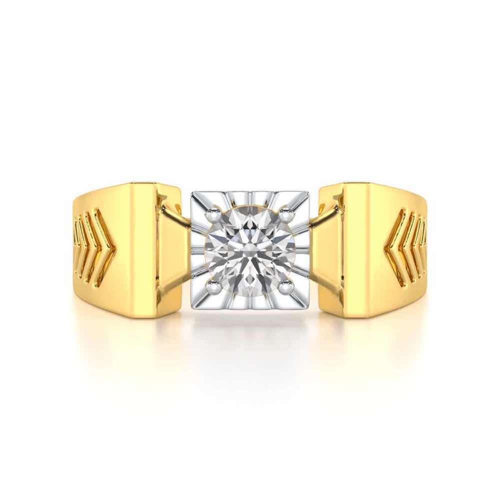 Prahalad Solitaire Ring For Men - Yellow Gold - Image 5