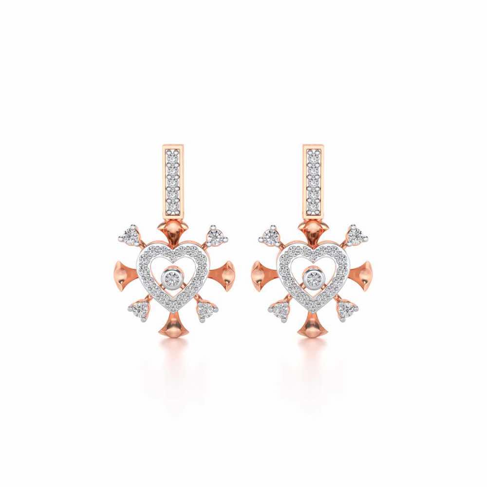 Praise Heart Silver Earrings - Rose Gold - Image 1