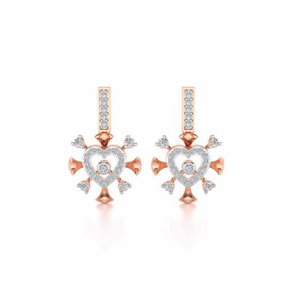 Praise Heart Silver Earrings - Rose Gold - Image 1