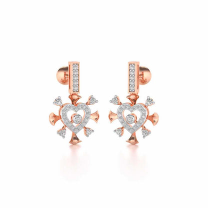 Praise Heart Silver Earrings - Rose Gold - Image 2