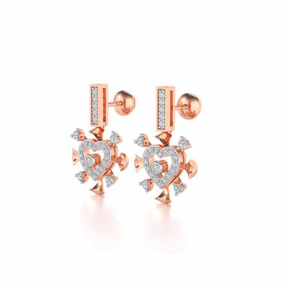 Praise Heart Silver Earrings - Rose Gold - Image 3