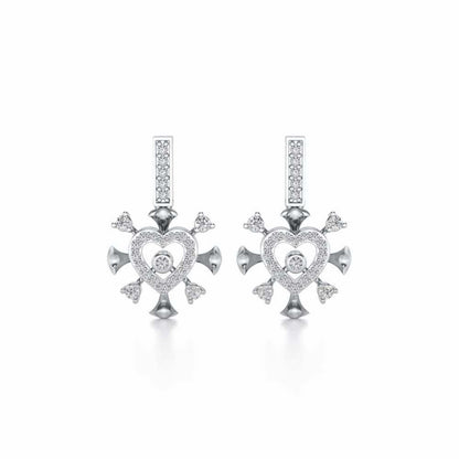 Praise Heart Silver Earrings - White Gold - Image 1