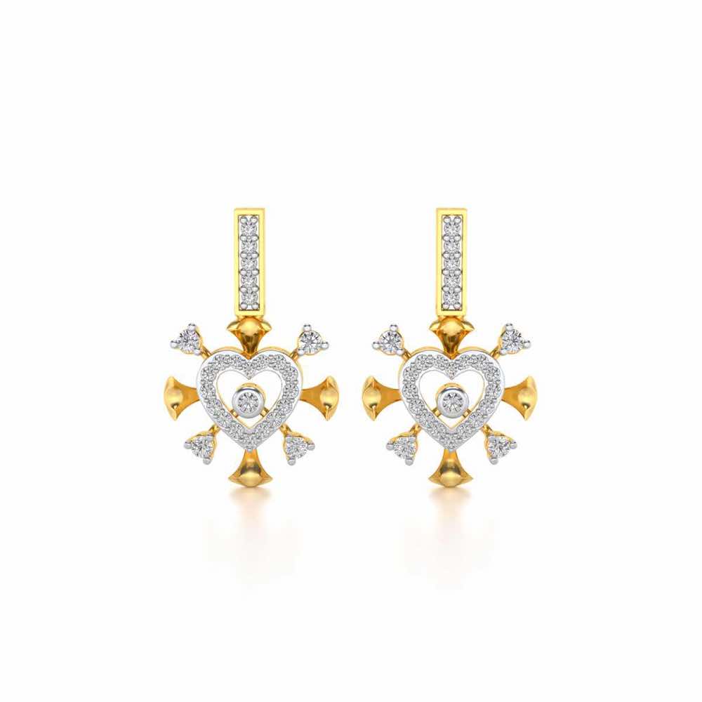 Praise Heart Silver Earrings - Yellow Gold - Image 1
