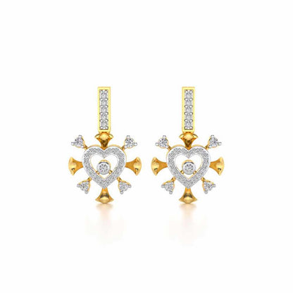 Praise Heart Silver Earrings - Yellow Gold - Image 1