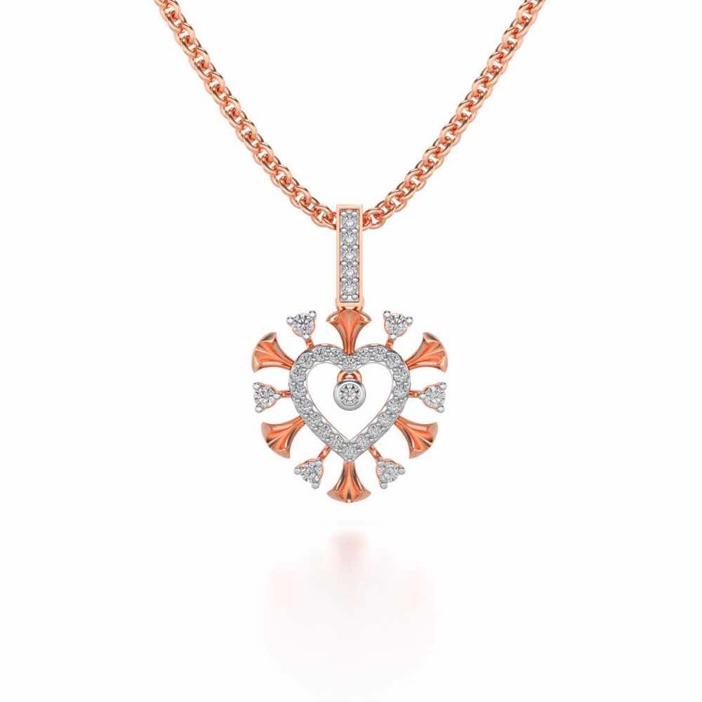 Praise Heart Silver Pendant - Rose Gold - Image 1