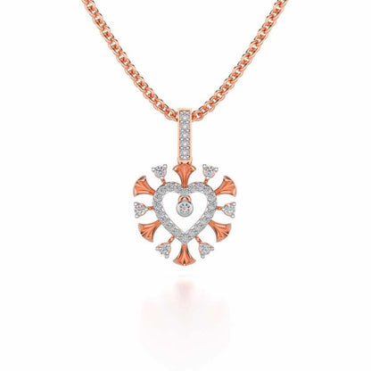 Praise Heart Silver Pendant - Rose Gold - Image 1