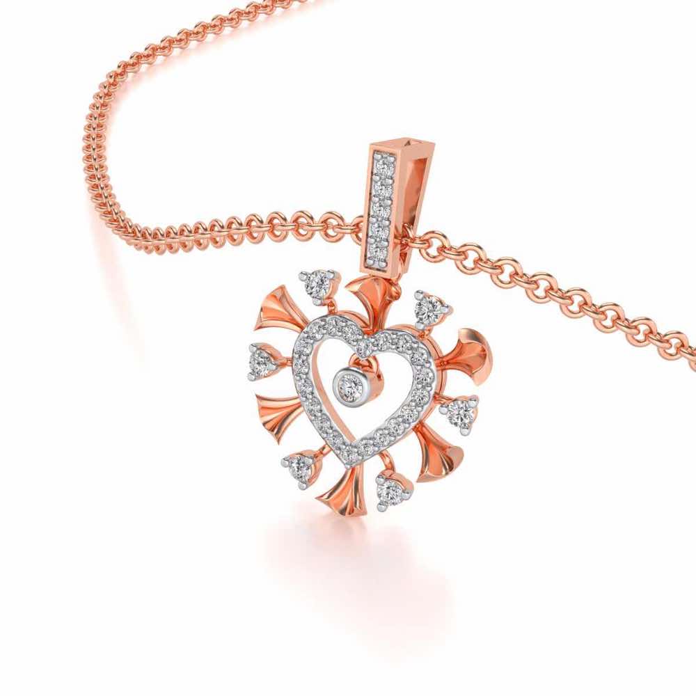 Praise Heart Silver Pendant - Rose Gold - Image 2