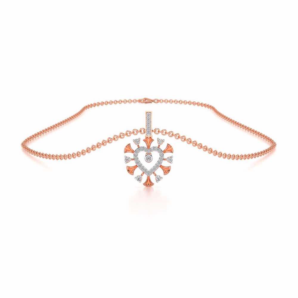 Praise Heart Silver Pendant - Rose Gold - Image 3