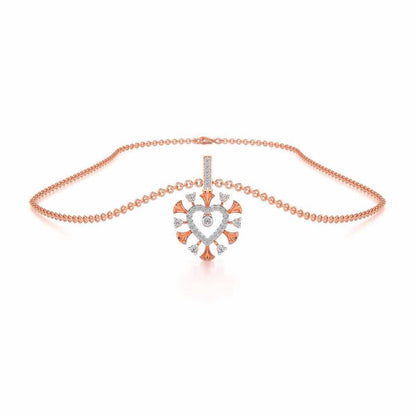 Praise Heart Silver Pendant - Rose Gold - Image 3