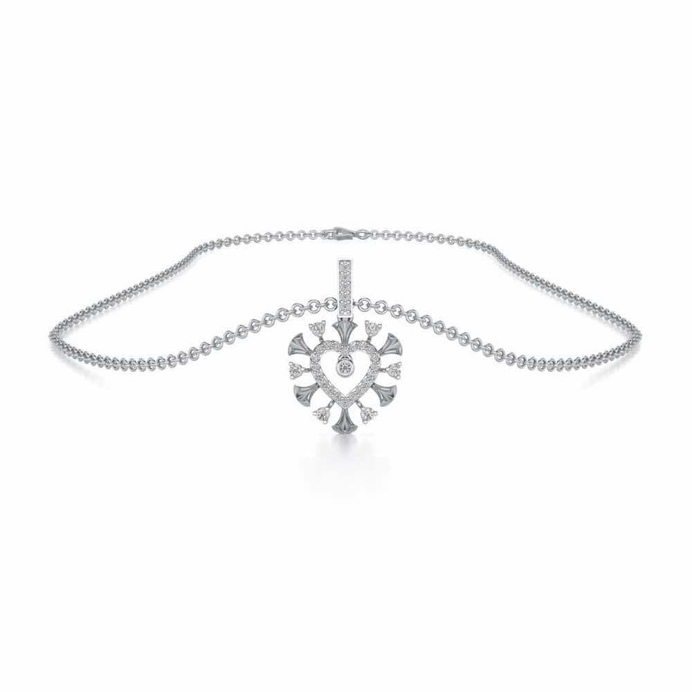 Praise Heart Silver Pendant - White Gold - Image 3