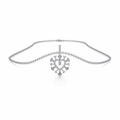 Praise Heart Silver Pendant - White Gold - Image 3