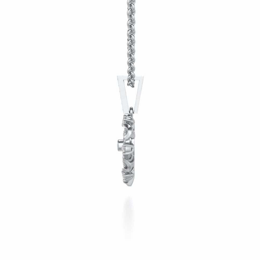 Praise Heart Silver Pendant - White Gold - Image 4